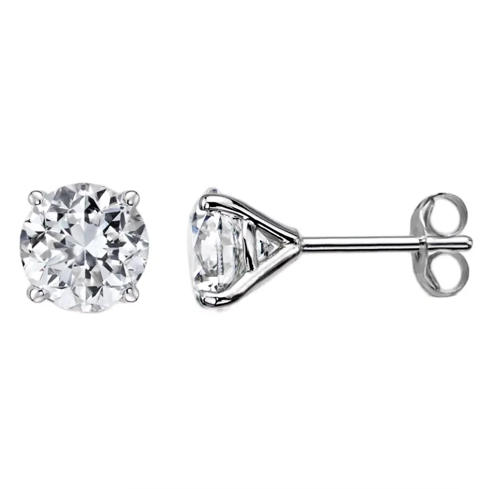 14K 1.00ctw Lab-Grown Diamond Stud Earrings, DEF Colored, VS2+ Clarity