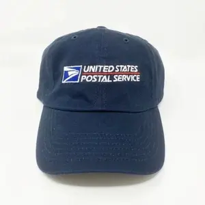 USPS Priority Embroidered Logo Dad Hat Blue Adjustable Unisex Postal Office Logo Dad Cap for Adults