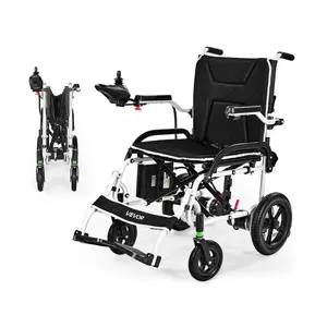 VEVOR Electric Wheelchair for Adults, 220lbs Capacity, Foldable & Lightweight Motorized Wheelchair, 12-Mile Long Travel Range, All-Terrain Powered Chair, Portable for Seniors & Disabled