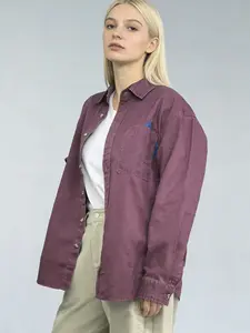 Lux Lee American Casual Work Shirt – Premium Pure Cotton Twill, Washed Texture, Contrast Pocket Patchwork, Drop-Shoulder Design, Durable & Breathable, Refined Stitching, Ideal for Street Style & Spring Outdoor Wear