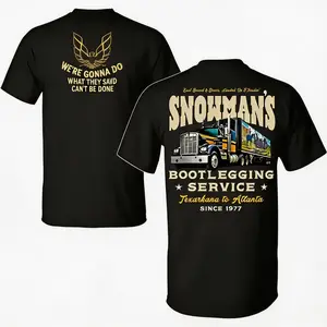 Snowman's Bootlegging Service 2-Side T-Shirt, Smokeyy and The Bandiit Tee, Unisex Trendy Shirt Suitable for all seasons - classic styles, fun graphic tee shirts, base layers, casual streetwear, suitable for both men and women.