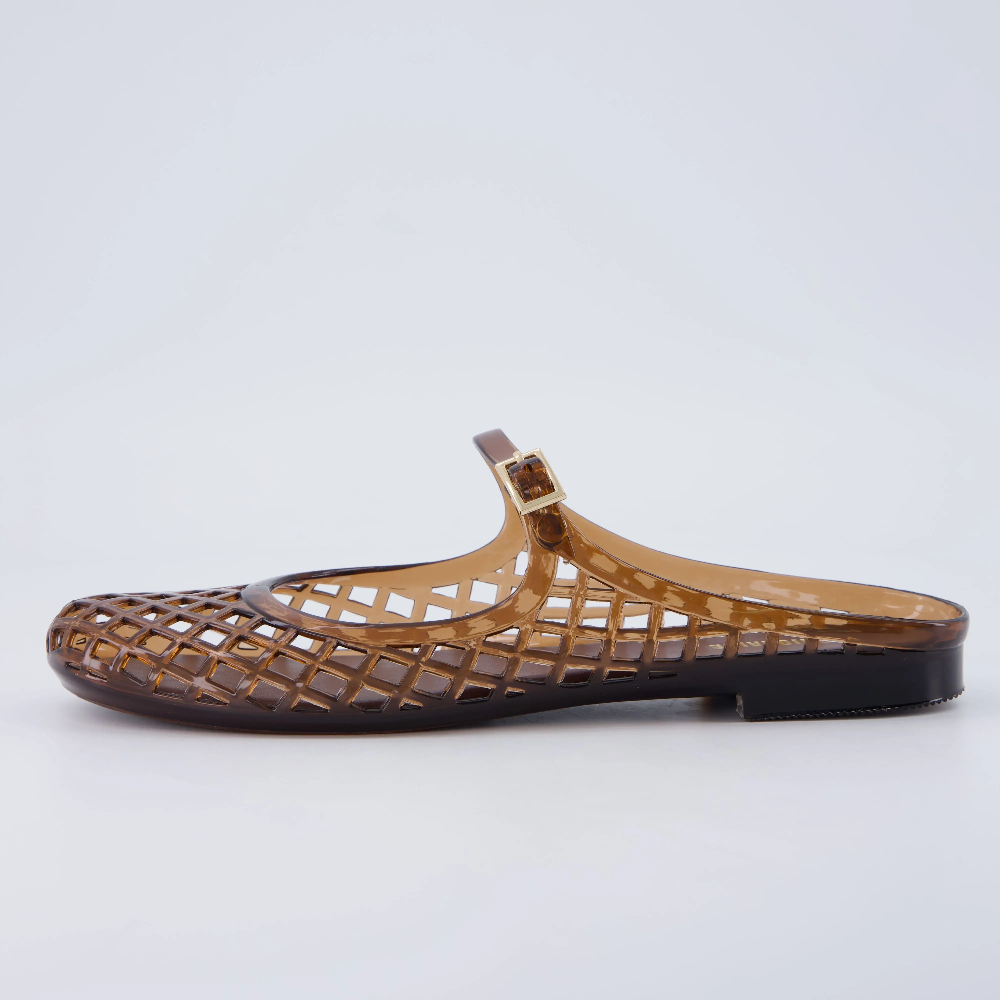 Cushionaire Java Casual Women's Jelly Flats with Adjustable Strap | Closed Toe Mary Janes Mule Design | Waterproof Jelly Sandals