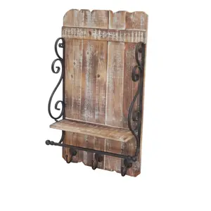 Jeco  Wall Shelf with Coat Hook