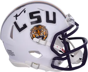 Malik Nabers LSU Tigers Autographed White Riddell Speed Mini Helmet - Fanatics Authentic Certified