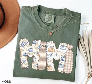 Comfort Colors® Mimi Shirt, Cute Fall Grandma Shirt, Pumpkin Mimi Tee, Floral Halloween Mimi Shirt, Thanksgiving Mimi Tshirt, Gift for Mimi Cotton Fabric