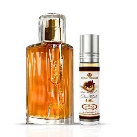 Women's Choco Musk Multi-Pack Eau de Parfum Spray & Liquid Oil (50ml, 6ml; 1.7oz/2-2.9fl oz) - 1.7oz Chocolate Fragrance, Cocoa Musk Perfume, Seductive and Irresistible Scent, Decadent, Vanilla Notes, Velvety Smooth Finish, Contains Alcohol