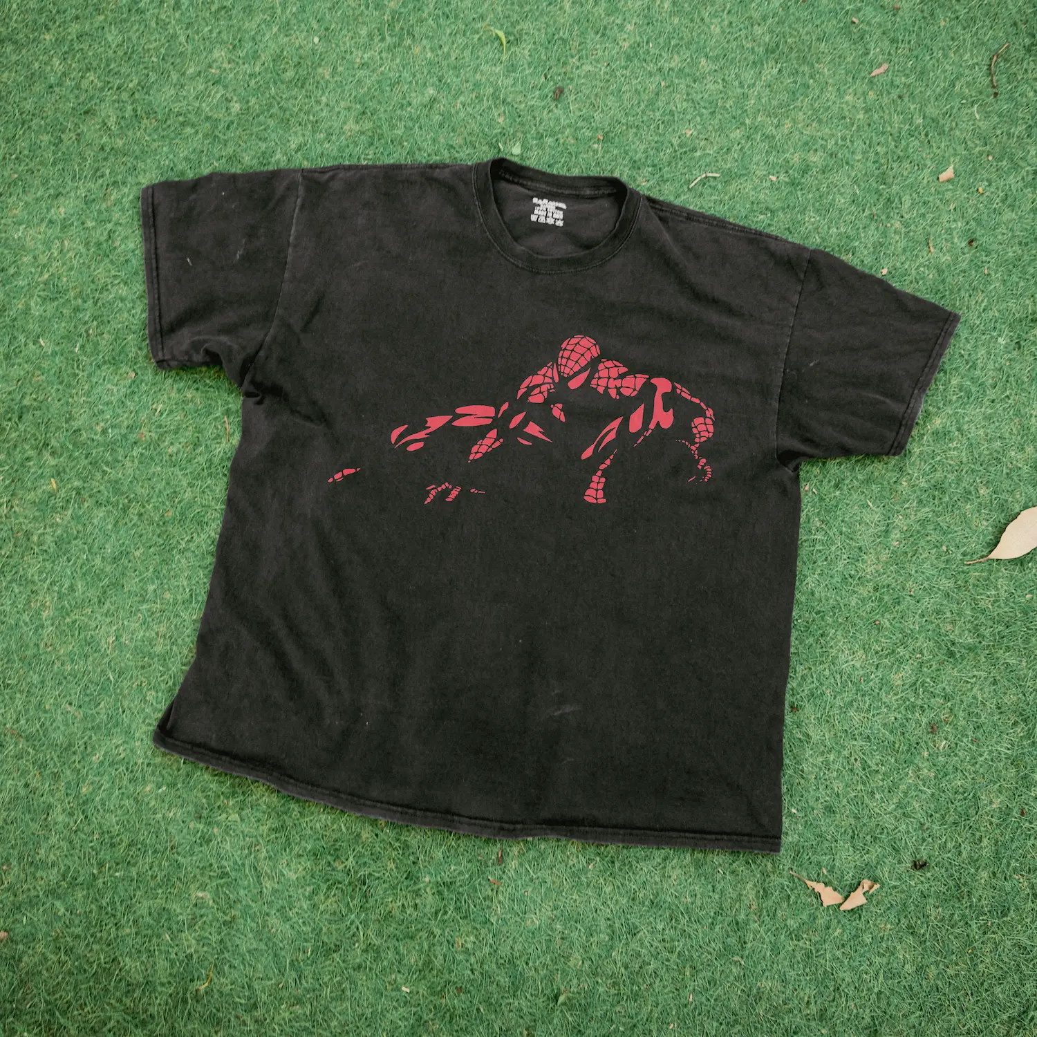 Spider 'Crouch' Man Vintage Washed Black Tee