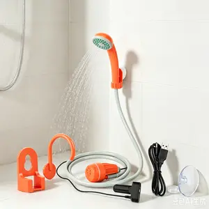 Portable Camping Shower—An essential accessory for outdoor adventures. Battery-powered and rechargeable, this portable camping shower is also suitable for indoor cleaning. Ideal for camping, hiking, home use, and travel.