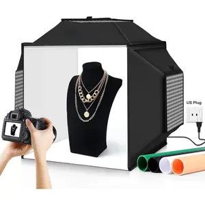 Upgrade Professional Portable Photo Studio Light Box with 1222 LED Lights, 20"x20" Soft Box, 4 Color PVC Backdrops for  and Product Photography