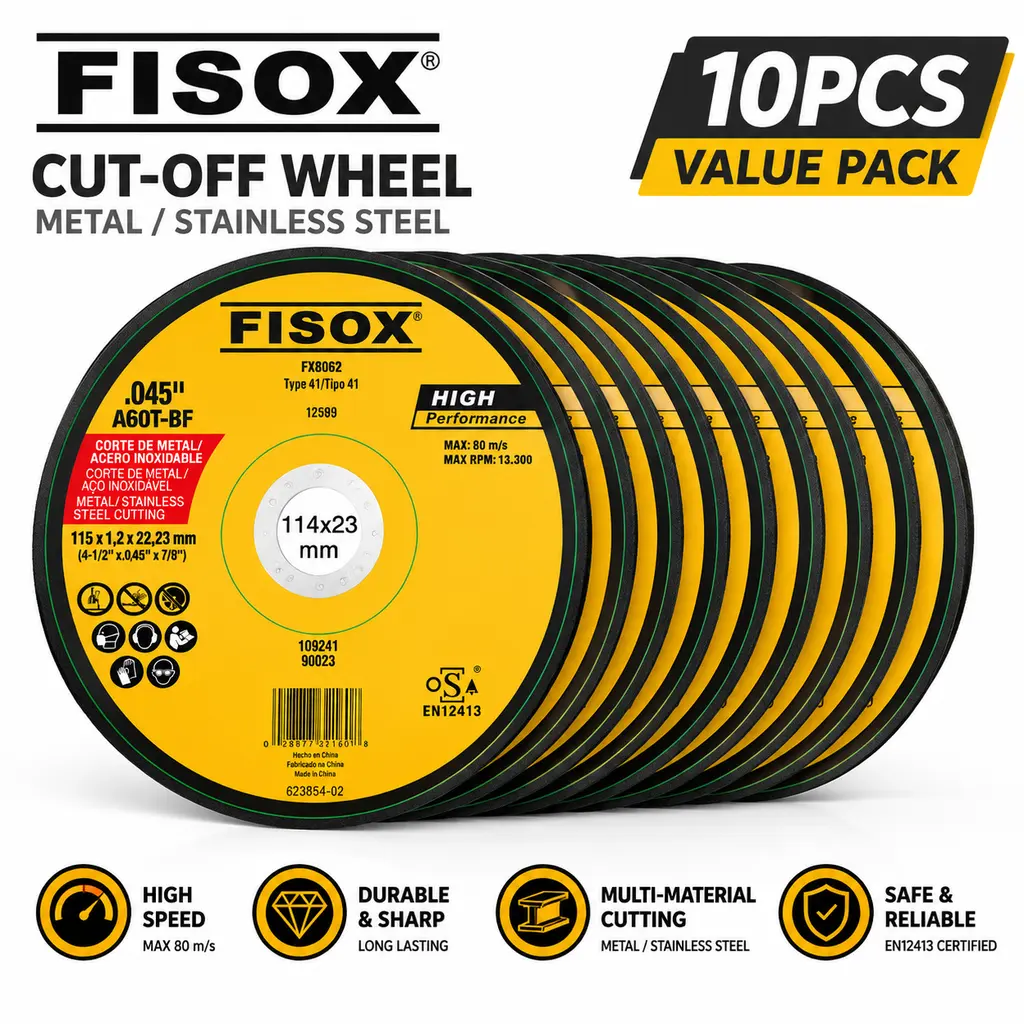 4.5 Inch Angle Grinder Cutting Discs (5 Pack) - Thin Metal Cut Off Wheels for Stainless Steel & Iron