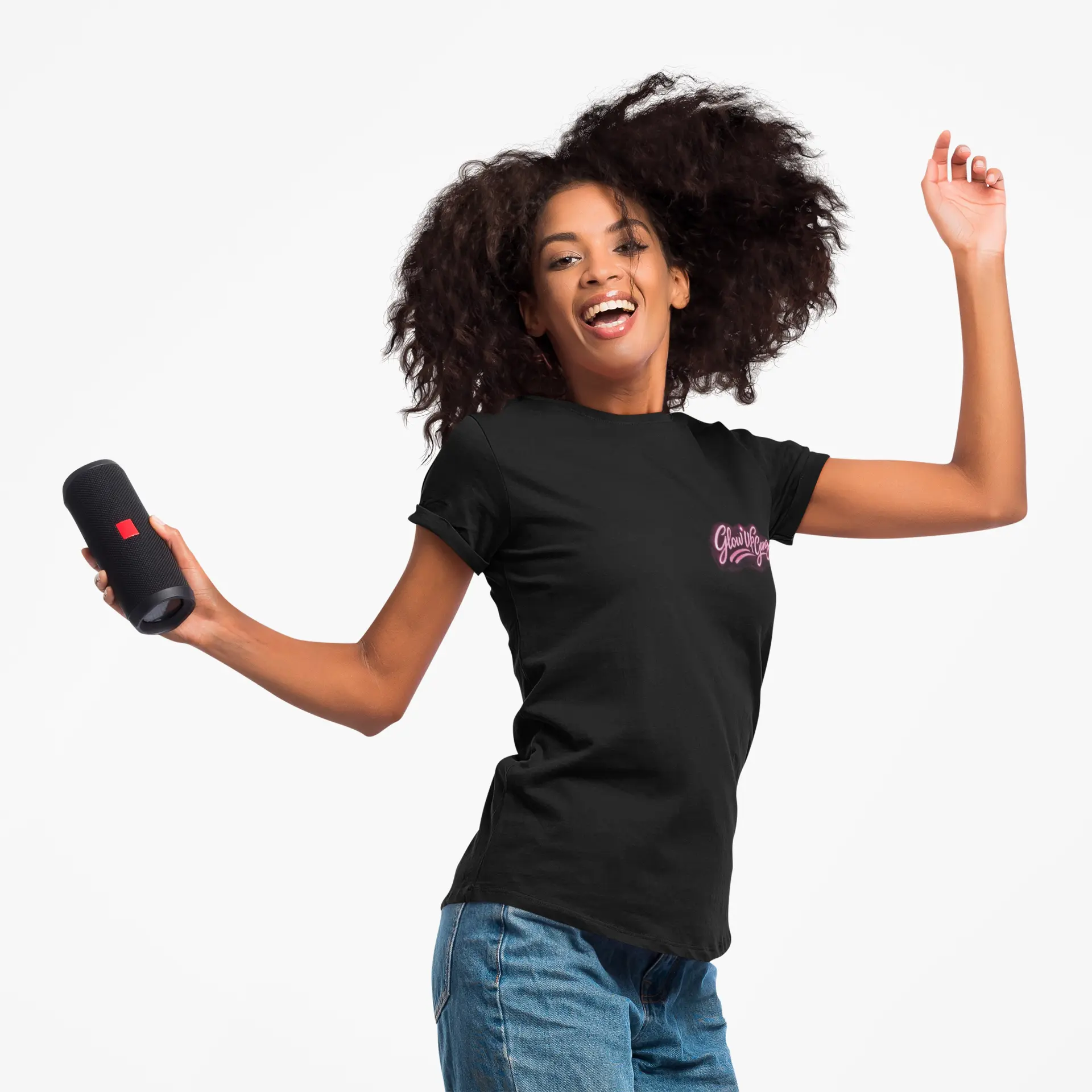 Glow Up Gang Men's Graphic Print T-Shirt with "Together We Rise" Slogan, Short Sleeve 100% Cotton Top with a Smooth Drape, Prints, Breathable, Graphics, Shortsleeve, Casual, Knit, Menswear