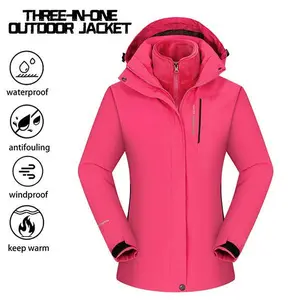 Women's 3-in-1 Outdoor Jacket �� Waterproof, Windproof, Stain-Resistant, and Warm, Perfect for Outdoor Activities