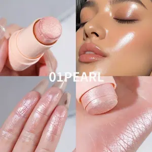 Jelly Waterlight Highlighter Stick - Waterproof and sweatproof, long-lasting wear, naturally brightens facial contours and highlighter makeup, medium coverage, creates a waterlight makeup look, purple, pink, white highlighters, for body, face, hair, essen