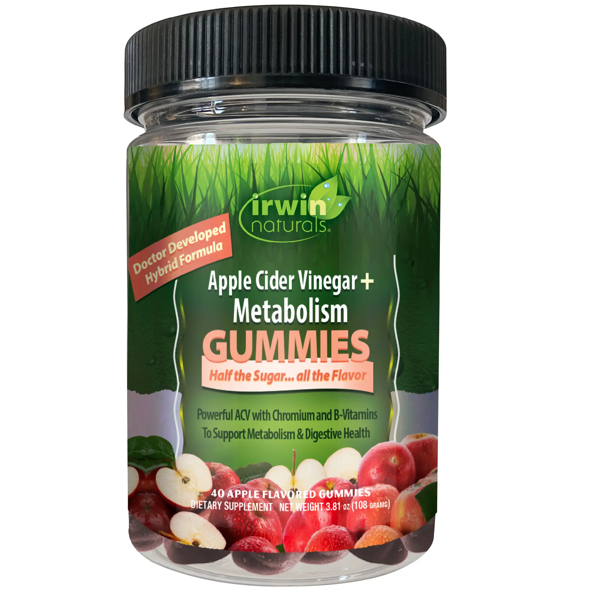 Apple Cider Vinegar + Metabolism Gummies | Apple Cider Vinegar with Chromium, Vitamin B12, Beet Root & Pomegranate | Daily Wellness Gummies | Vegan | 60 Gummies