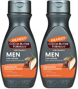 Palmer's Cocoa Butter Formula Men's 3-in-1 Fast Absorbing Face & Body Lotion, 8.5 oz. (Pack of 2)