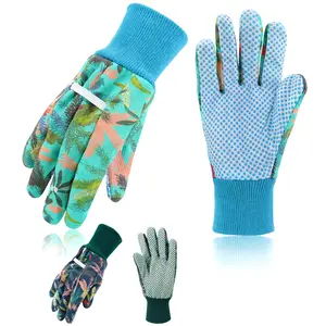 4 pairs Floral Gardening Gloves for Women - Non-Slip Grip Garden Work Gloves, Comfortable Thorn-Proof Gift,