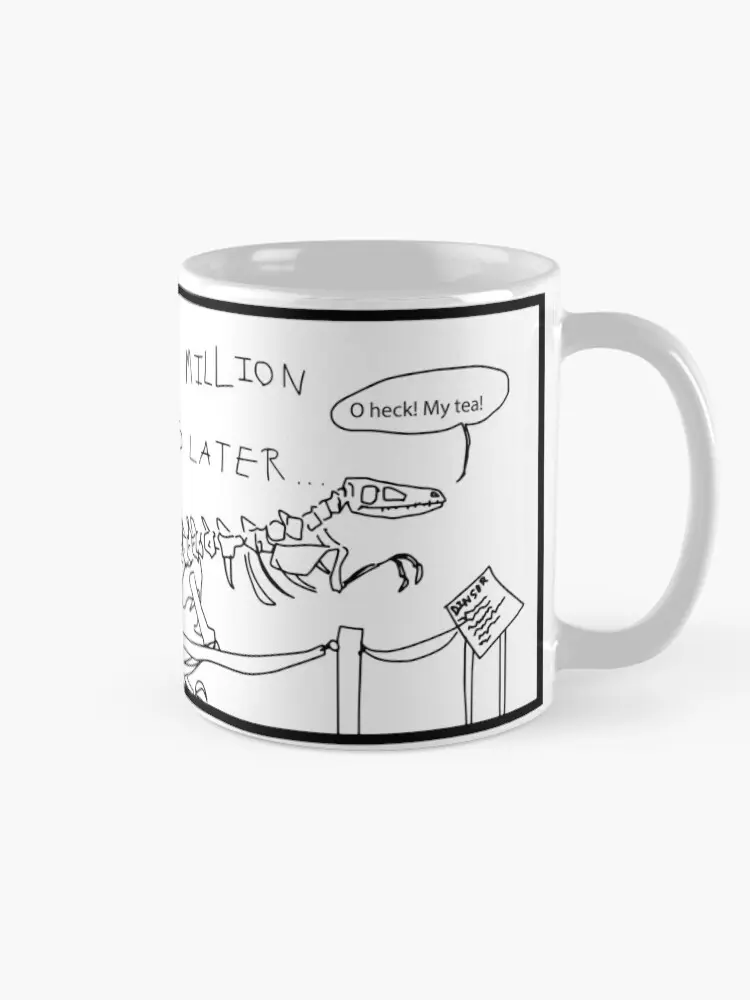 Dinosaur Forgets Tea Coffee Mug, Funny Cute Dino Ceramic Cup, Relatable Graphic Drinkware, Unique Aesthetic Gift Idea