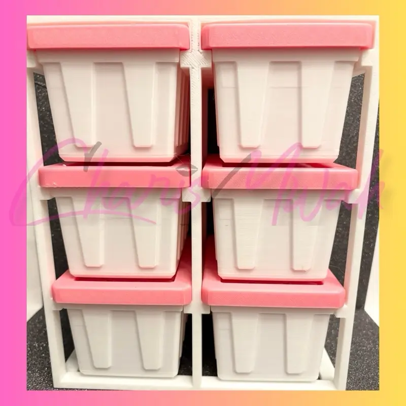 6 Mini Tote Storage Bins with Tower Shelf