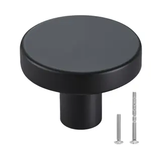 VEVOR Cabinet Knobs, 10 Pack, 1.26 Inch Black Zinc Alloy Drawer Pulls Door Handles, Mushroom Kitchen Solid Knobs Dresser Handles, Cupboard Hardware with Screws for Bathroom Closet Cabinets Drawers