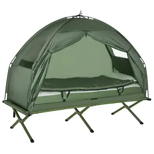 Night Cat Backpacking Tent 5 In 1 Folding Camping Cot For Backpackers And Hikers Includes Tent Sleeping Bag Air Mattress Foot Pump 250 Lbs