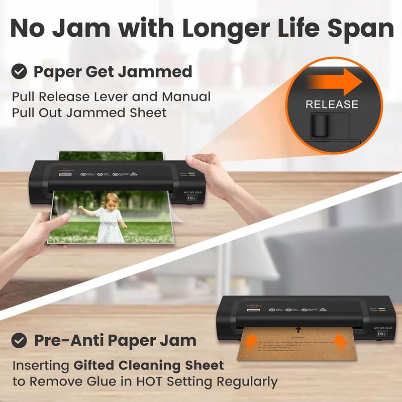 Laminator Machine 9-inch Thermal Cold Laminator with Laminating Sheets 20 count,Laminating Machine with 2-Min Faster Preheat,Personal Lamination with  Roller for Teacher(Black)