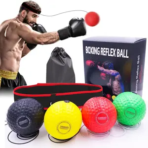 Boxing Reflex Ball Set with Punch Counter App ， 4 Balls with Varying Weights, Headband & 4 Spare Strings to Improve Speed, Hand Eye Coordination Training ， Boxing Equipment, MMA Gear Gift