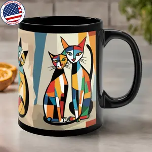 Picasso Style Art Cat Mug 1 - Artsy Picasso Cat Coffee Mug - Artist Cat Cup Cat Mug Cute Gift For Cat Owner Cat Lover Cat Mama Cat Mom