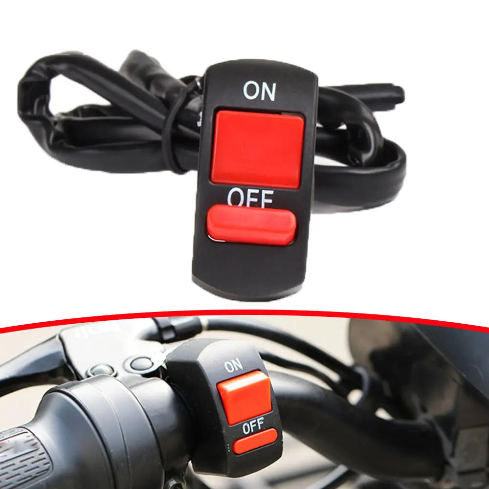 2026 Universal Motorcycle Handlebar Flashing Switch Moto Light Switch ON OFF Button ATV Bike DC12V/10A Black Two Core Wire 2026 For your cars New for your car décor