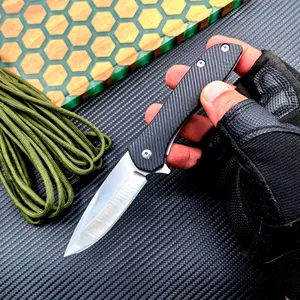 Daily carry folding knife, D2 steel blade, G10 handle lightweight folding fruit knife, pad lock EDC pocket knife, outdoor camping fishing tools, men's gift