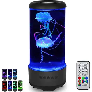 Jellyfish Lamp with  White Noise Sound, 7-Color Changing Light with 5 Levels Brightness Jellyfish Aquarium Bubble lamp for Relaxing Decorating  Lamps for Adults and