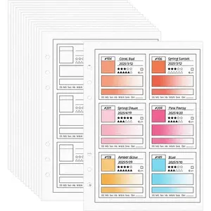 25 Sheets A5 Waterproof Swatch Papers with Vellum Paper 140LB/300GSM 100% Cotton Water Color Artists Painting Swatch Page 6 Ring Loose Leaf Painter's Color Diary for Acrylic Marker Wet & Dry Media