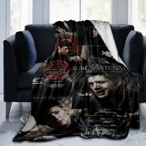 A comfortable blanket showcasing key scenes and characters from < Super Nature > , perfect for home decoration or as a Christmas gift