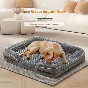 Large Dog Bed for Big Breeds, All-Season Pet House, Non-Slip Bite-Resistant, Waterproof Stain-Proof, Washable, Breathable, Edge Protection