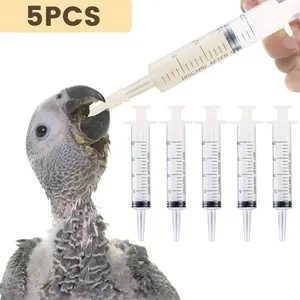 5pcs Disposable Pet Feeder - 0.68oz Feeding Syringe for Cats, Dogs, and Birds - Suitable for Scientific Lab and Measuring Liquid, Dispensing
