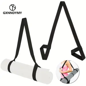 Durable Adjustable Yoga Mat Carrier Strap - Multi-Purpose, Easy Roll-Up Design, Black Canvas