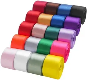 Satin Ribbon 100 Yard Double Faced Assorted Ribbon Rolls for Gift Wrapping, Crafts, Hair Bows, Wedding Party Decor & More