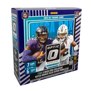 2025 Panini Donruss Optic Football Mega Box (1 Auto or Mem) Retail Blue Hyper