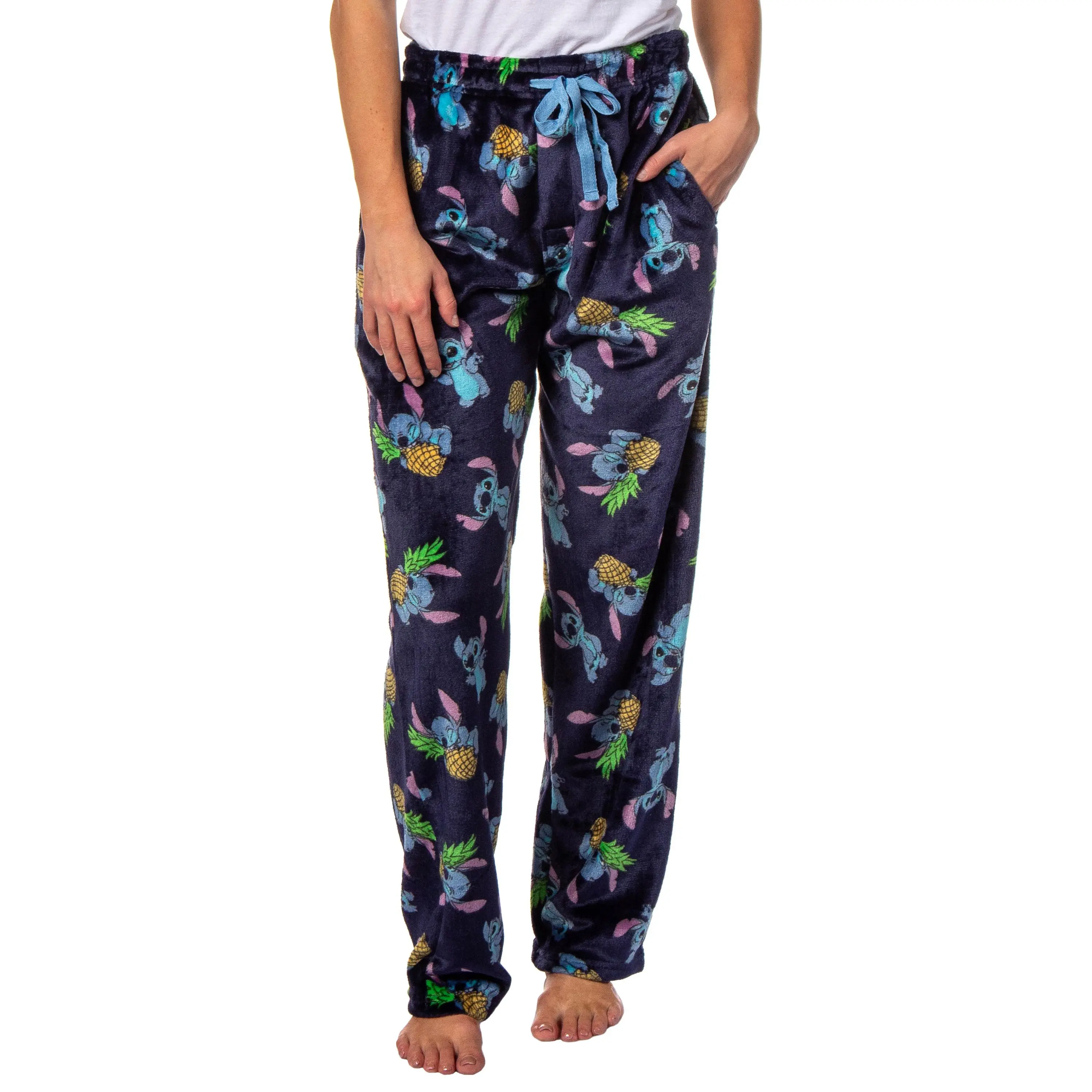 Disney Lilo and Stitch Pajama Pants Pineapple Women's Super Minky Lounge Pajama Pants, Dream, Plush