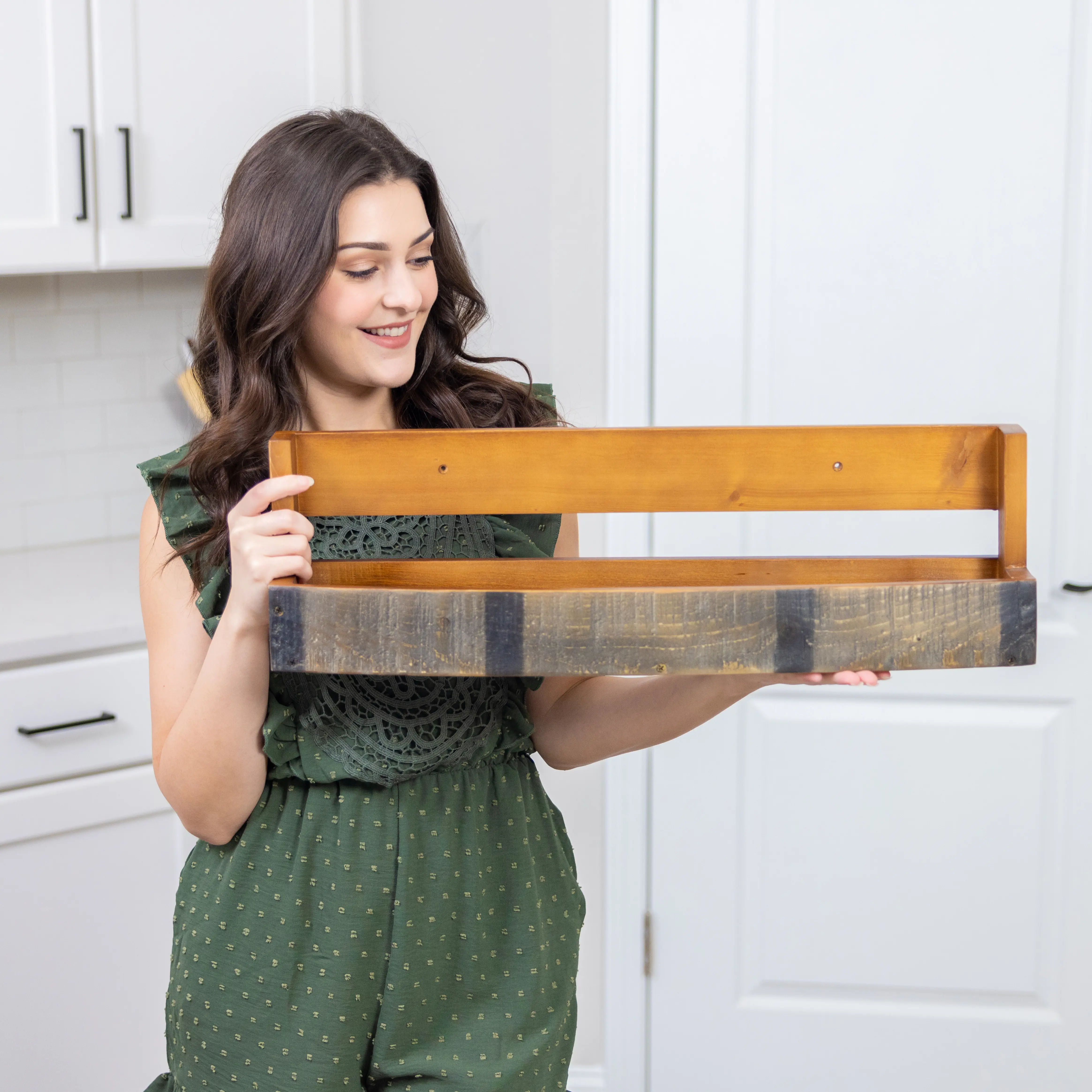 RELODECOR Rustic Wall-Mounted Wooden Bottle Display Shelf Bar Shelf Countertop Rack Space-Saving Liquor Cabinet for Enthusiasts