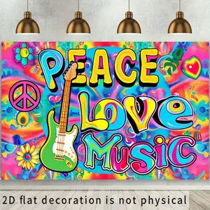 2D Flat, 1 piece, 43.3*70.9 inch, music-themed backdrop - suitable for indoor and outdoor parties, dormitories, birthday celebrations, studio props and photo tapestry decorations, outdoor setups