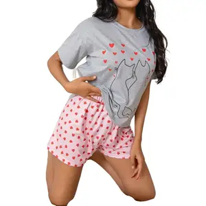 Women's Summer Thin Short-Sleeve Pajamas with Shorts 2026 New Spring and Autumn Home Wear Set