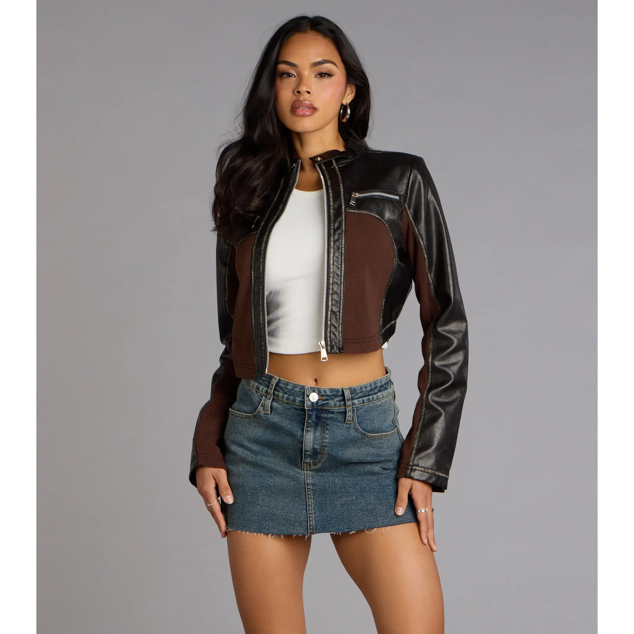 Speed Dial Faux Leather Motocross Jacket Speed Dial Faux Leather Motocross Jacket