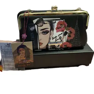 Women's Wallet with Stack, Large Compartment for Makeup, Cell Phone, Keys, and 8 Card Slots