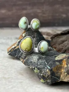 Handmade Sterling Silver Palomino Turquoise Adjustable Ring "Signed Nizhoni"