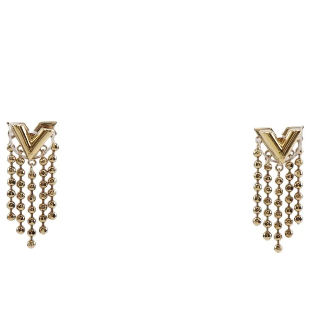 Pre-owned Louis Vuitton Brass Small Leather Goods Essential V Skin Earrings
