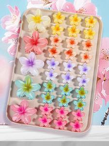 flower design hair claws, cute colorful hair claws, fashion hair accessories for women & girls, minimalist headwear suitable for thick hair