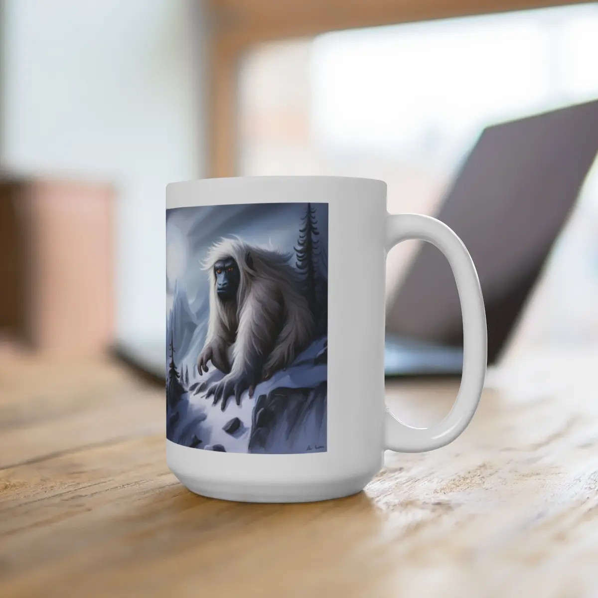 Yeti Snow Mountain Coffee Mug 15oz Ceramic Drinkware Reusable Tea Cup Washable Reuse Drink mug gift