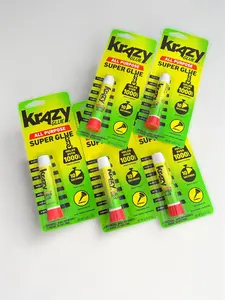 Pack of 5.Krazy Glue All Purpose Adhesion Super Glue, 2g (Pack of 5) Fast-Setting Extra-Strong Bond for Wood, Rubber, Glass | Clear, Fast-Drying for Household Repairs | Tools & Hardware Adhesive, Fast-Setting Super Glue