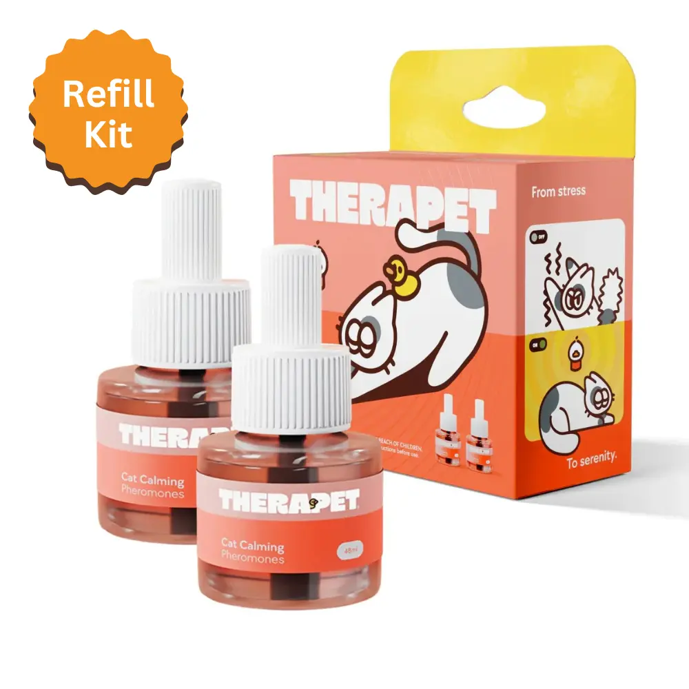 TherapetMD Cat Calming Diffuser Refill Kit (2-Pack, 60-Day Supply) – Cat Pheromone Refill for Stress, Pee Spraying, Fighting, Aggression, Meowing & Scratching – Use with TheraPet MD Diffuser