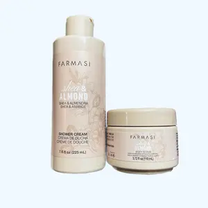 Shea & Almond Body Care Bundle, Shower Cream & Body Scrub Set Exfoliant Daily